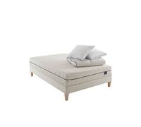 Ensemble matelas naturel ressorts et latex naturel, sommier, pieds, couette et oreiller Aube 600 - 140x190