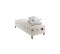 Ensemble matelas naturel ressorts et latex naturel, sommier, pieds, couette et oreiller Aube 600 - 80x200