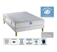 Ensemble matelas Passion BELLE LITERIE 140x200 + sommier tapissier + jeu de 4 pieds offerts