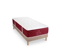 Ensemble Matelas Passion Ressorts ensachés Accueil mémoire et sommier kit bois - 90 x200 cm