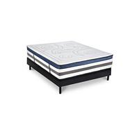 Ensemble Matelas Quintessence Mousse Accueil Mémoire Cocooning 30cm et sommier bois - 140x200cm
