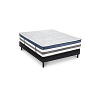 Ensemble Matelas Quintessence Mousse Accueil Mémoire Cocooning 30cm et sommier bois - 90x190cm