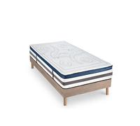 Ensemble Matelas Quintessence Mousse Accueil Mémoire Cocooning 30cm et sommier bois 90x190cm