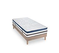 Ensemble Matelas Quintessence Mousse Accueil Mémoire Cocooning 30cm et sommier bois 90x200cm