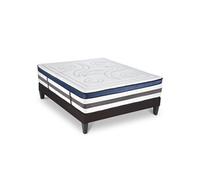 Ensemble Matelas Quintessence Mousse Accueil Mémoire Cocooning 30cm et sommier gris 140x190cm