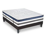Ensemble Matelas Quintessence Mousse Accueil Mémoire Cocooning 30cm et sommier gris 180x200cm