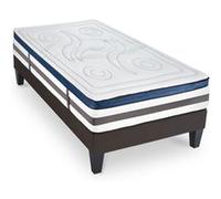 Ensemble Matelas Quintessence Mousse Accueil Mémoire Cocooning 30cm et sommier gris 90x190cm G