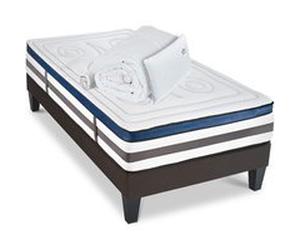 Ensemble Matelas Quintessence Mousse Accueil Mémoire Cocooning 30cm et sommier gris 90x200cm G