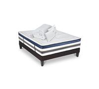 Ensemble Matelas Quintessence Mousse Accueil Mémoire Cocooning et sommier + accessoires 180x200