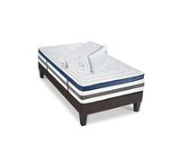 Ensemble Matelas Quintessence Mousse Accueil Mémoire Cocooning et sommier + accessoires 90x190