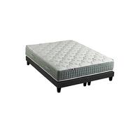 Ensemble + matelas Ressort 7 zones Face Hiver/Eté différente HYGGE Fabriqué en France 2x80 x 200 cm, Sommier Noir G