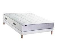 Ensemble Matelas Ressort 7 zones + Mémoire de forme + Sommier BELLAGIO 2 Fabriqué en France 140 x 190 cm, Sommier Blanc G