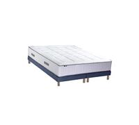 Ensemble Matelas Ressort 7 zones + Mémoire de forme + Sommier BELLAGIO 2 Fabriqué en France 2x80 x 200 cm, Sommier Bleu denim