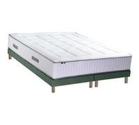 Ensemble Matelas Ressort 7 zones + Mémoire de forme + Sommier BELLAGIO 2 Fabriqué en France 2x80 x 200 cm, Sommier - Vert celadon