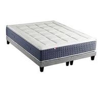 Ensemble Matelas Ressort 7 zones + Mémoire de forme + Sommier KING STYLE Fabriqué en France 2x90 x 200 cm, Sommier - Gris chiné