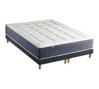 Ensemble Matelas Ressort 7 zones + Mémoire de forme + Sommier KING STYLE Fabriqué en France 2x90 x 200 cm, Sommier - Noir