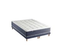 Ensemble Matelas Ressort 7 zones + Mémoire de forme + Sommier KING STYLE Fabriqué en France Dimensions - 2x90 x 200 cm