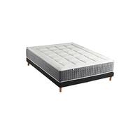 Ensemble Matelas Ressort 7 zones + Sommier Fabriqué en France MAX 140 x 190 , Sommier Noir