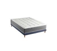 Ensemble Matelas Ressort 7 zones + Sommier Fabriqué en France MAX 160 x 200 , Sommier Bleu denim