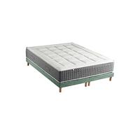 Ensemble Matelas Ressort 7 zones + Sommier Fabriqué en France MAX 2x80 x 200 , Sommier Vert celadon
