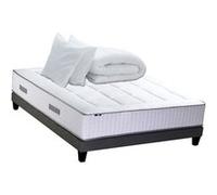 Ensemble matelas Ressort 7 zones + sommier + oreiller + couette - FABRICATION FRANCAISE Dimensions - 140 x 190 cm G