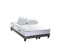 Ensemble matelas Ressort 7 zones + sommier + oreiller + couette - FABRICATION FRANCAISE Dimensions - 2x80 x 200 cm