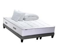 Ensemble matelas Ressort 7 zones + sommier + oreiller + couette - FABRICATION FRANCAISE Dimensions - 2x90 x 200 cm G