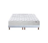 Ensemble Matelas Ressorts 5 Zones Etoile + Sommier 2x80x200 Sommier Blanc