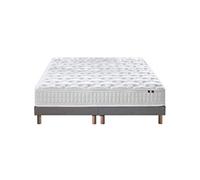 Ensemble Matelas Ressorts 5 Zones Etoile + Sommier 2x80x200 Sommier Gris Chine