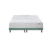 Ensemble Matelas Ressorts 5 Zones Etoile + Sommier 2x80x200 Sommier Vert Celadon