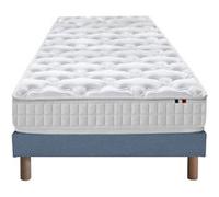 Ensemble Matelas Ressorts 5 Zones Etoile + Sommier 90x190 Sommier Bleu Denim G