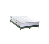 Ensemble matelas Ressorts 7 zones cm + sommier PALACIO 2 FABRICATION FRANCAISE 2x90 x 200 cm, Sommier Bleu denim