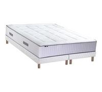Ensemble matelas Ressorts 7 zones cm + sommier PALACIO 2 FABRICATION FRANCAISE 2x90 x 200 cm, Sommier Blanc G