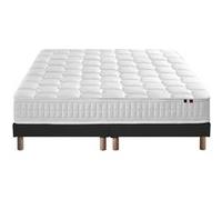 Ensemble Matelas Ressorts 7 zones COSMOS + Sommier - Dimensions - 2x90 x 200 cm, Sommier - Noir