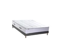 Ensemble matelas ressorts 7 zones PALACIO + sommier en kit gris lattes flexibles 140x200