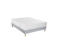 - Ensemble Matelas Ressorts 90x190cm SPRING 2600 Ferme, Sommier Tradition Graphic et Pieds - Fabrication Française