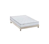 Ensemble matelas ressorts ASTRE + sommier kit beige à lattes flexibles 160x200