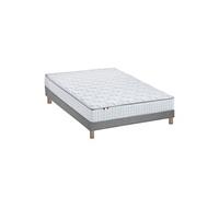 Ensemble matelas ressorts ASTRE + sommier kit gris à lattes flexibles 160x200
