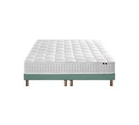 Ensemble Matelas Ressorts Cosmos + Sommier 2x90x200 Sommier Vert Celadon