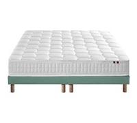 Ensemble Matelas Ressorts Cosmos + Sommier 2x90x200 Sommier Vert Celadon