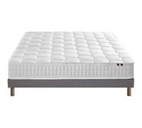 Ensemble Matelas Ressorts COSMOS + Sommier - Made in France Dimensions - 140 x 190 cm, Sommier - Gris chiné