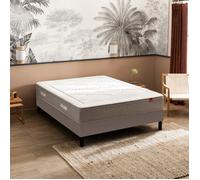 Ensemble matelas ressorts Échappée, sommier Escale Ferme, pieds - Epeda - 140x190