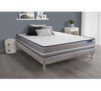 Ensemble matelas Ressorts ensaches ACTIFLEX PUR 140x190cm 3zones de confort + sommier KIT gris