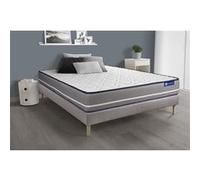 Ensemble matelas Ressorts ensachés ACTIFLEX PUR 140x190cm 3zones de confort + sommier KIT gris