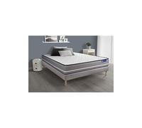 Ensemble matelas Ressorts ensachés ACTIFLEX PUR 140x200cm 3zones de confort + sommier KIT gris