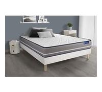 Ensemble Matelas Ressorts Ensaches Actiflex Pur 200x200cm 3zones De Confort + Sommier Kit Blanc