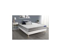 Ensemble matelas Ressorts ensachés ACTIFLEX TOUCH 140x200 3zones de confort + sommier KIT blanc