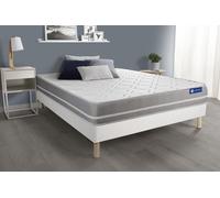 Ensemble Matelas Ressorts Ensaches Actiflex Touch 160x200 3zones De Confort + Sommier Kit Blanc