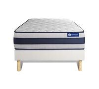 Ensemble matelas Ressorts ensachés et Mémoire de forme ACTIFLEX ERGO 120x190 Maxi épaisseur 5zones confort + sommier KIT blanc
