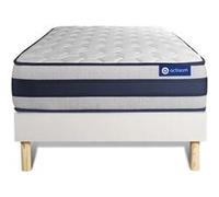 Ensemble Matelas Ressorts Ensaches Et Memoire De Forme Actiflex Ergo 90x200 Maxi Epaisseur 5zones Confort + Sommier Kit Blanc